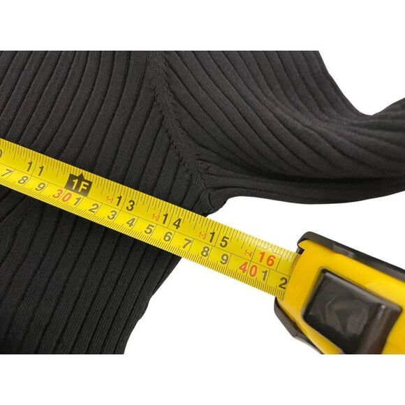 Boden Women Sweater Dress UK 14P US 10P Black Ribbed Knit Keyhole Neck D0436 NWT - Picture 8 of 10